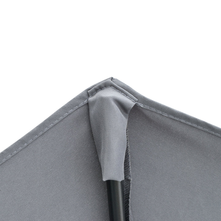 2 x 2 m parasol, halvrund parasol, balkonparasol med holder, vandafvisende til have, terrasse, gårdhave, 100% polyester, mørkegrå