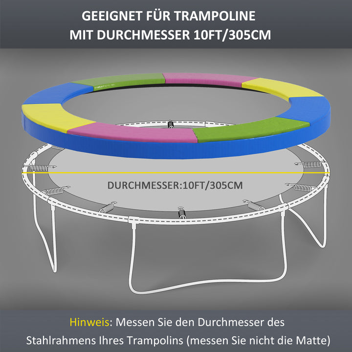 Reservekantbetræk til trampoliner, vandtæt, rivefast, 305 cm diameter, farverig