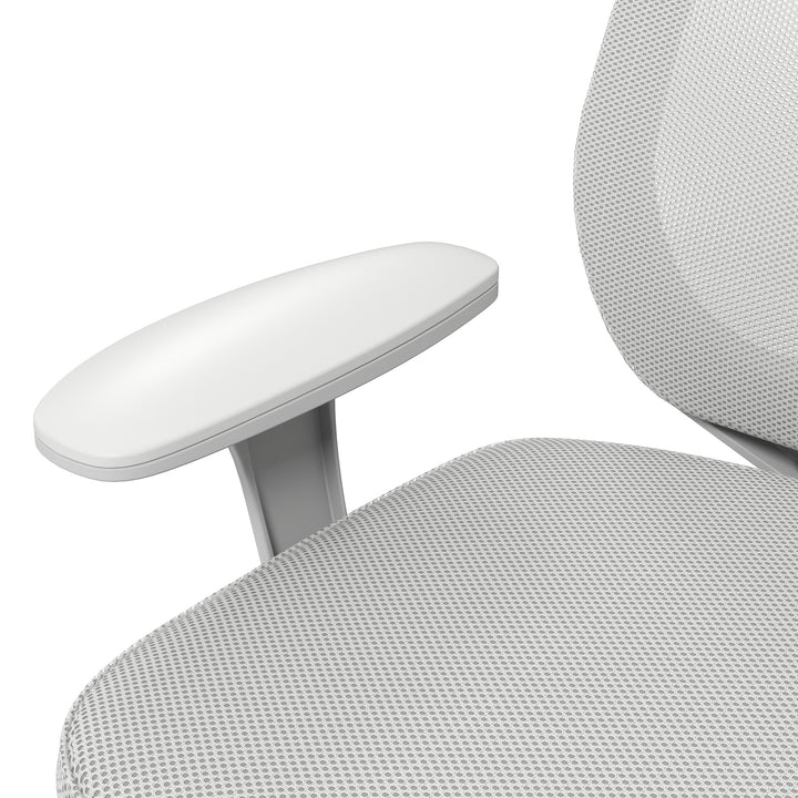 Kontorstol, ergonomisk skrivebordsstol med drejefunktion, højdejusterbar 55 x 48 x 82,5-94,5 cm, grå