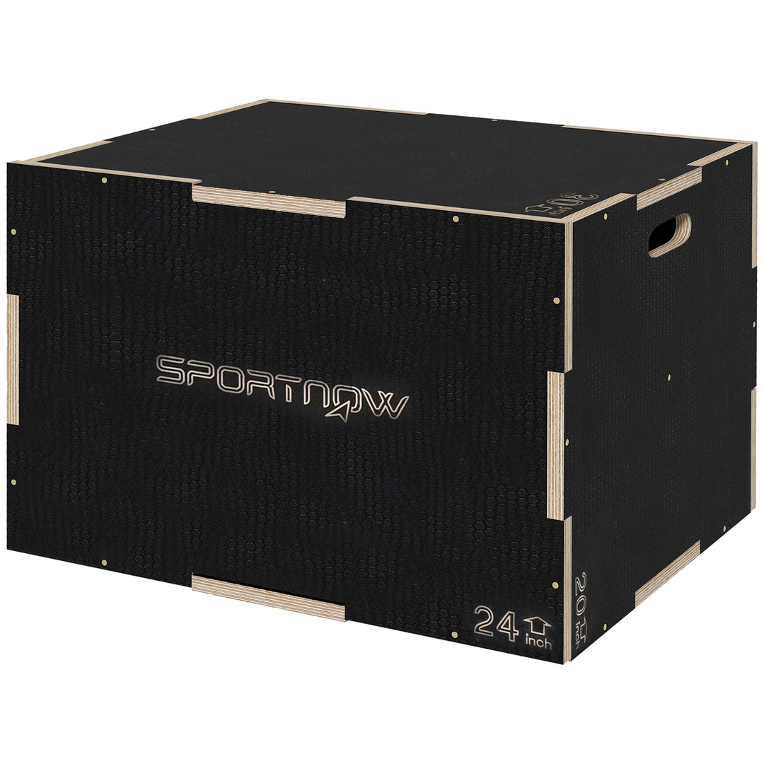Plyo-boks/springboks, robust, 76x61x51 cm, sort, håndtag 10x3,5 cm, op til 120 kg