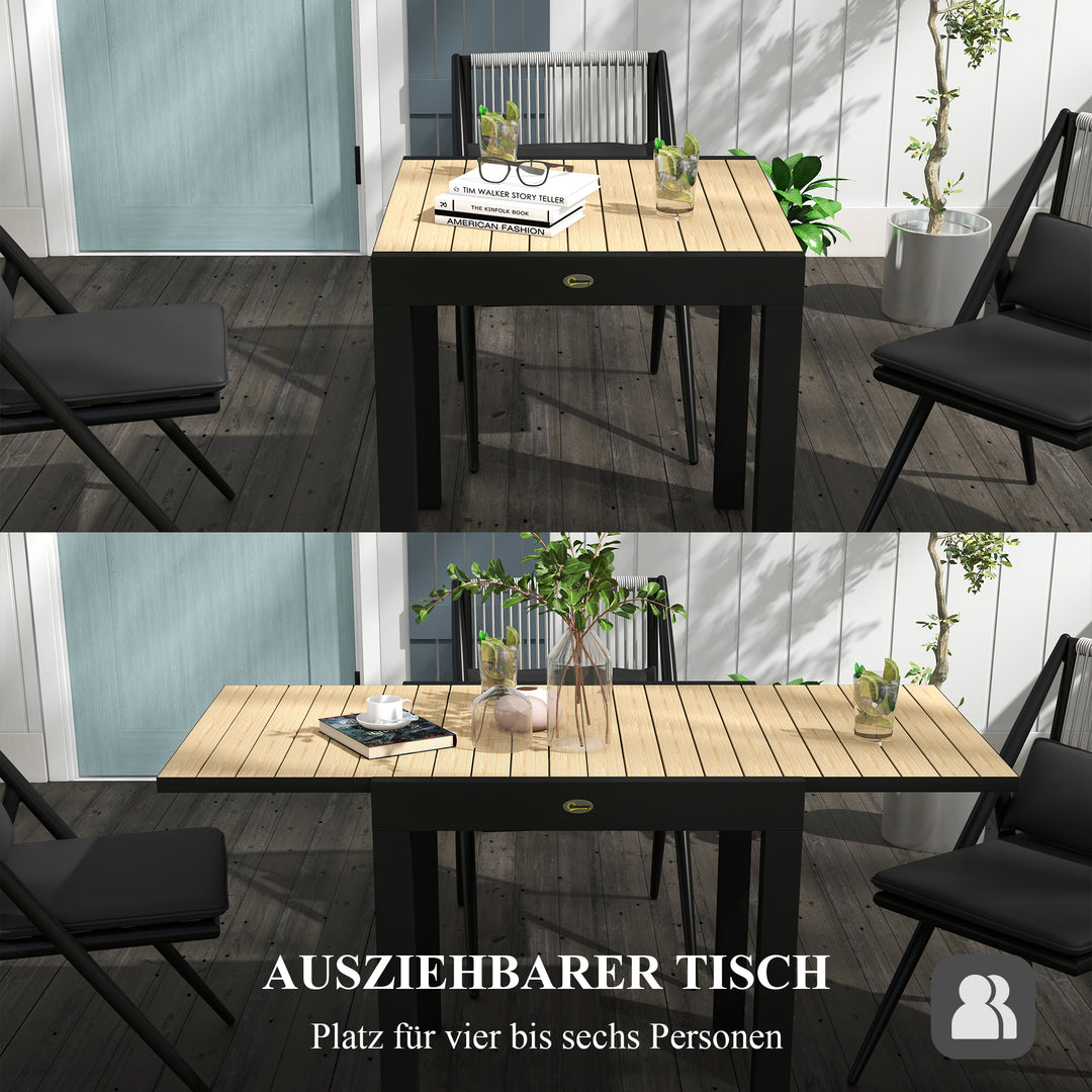 Havebord, udendørsbord, vejrbestandigt, 162 x 80 x 75 cm, gul
