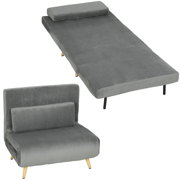 Sovestol 3 i 1 sovesofa med sengefunktion, 90x190 cm mørkegrå