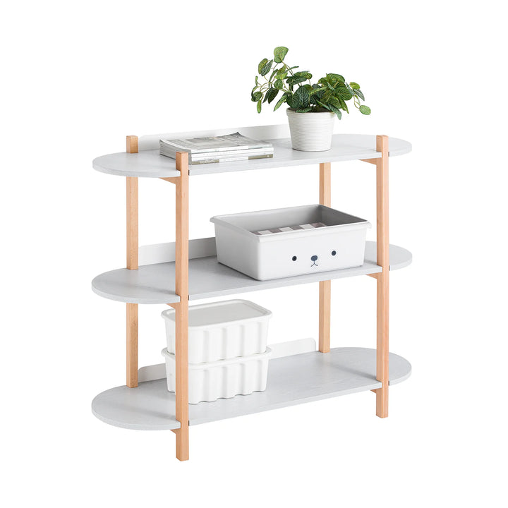 Konsolbord med 3 hylder, L100 x B33 x H88 cm, grå