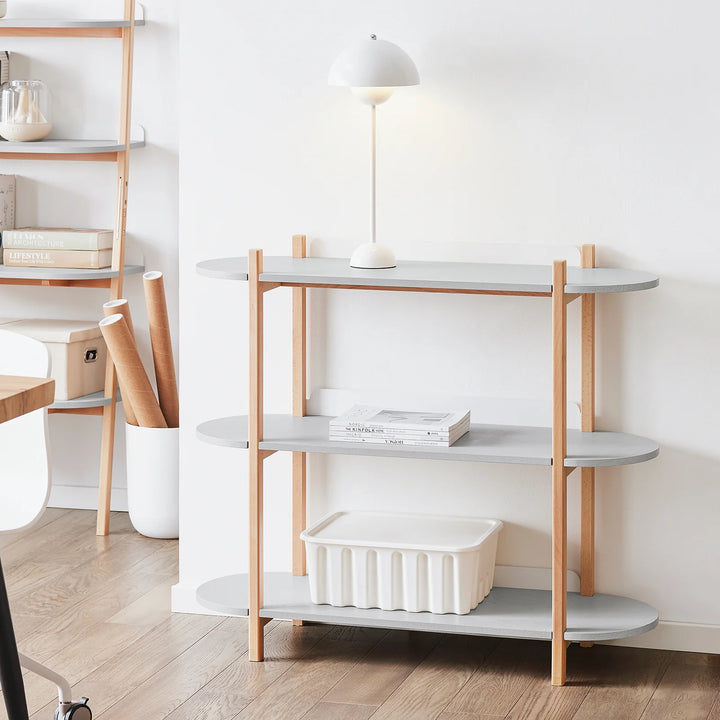 Konsolbord med 3 hylder, L100 x B33 x H88 cm, grå