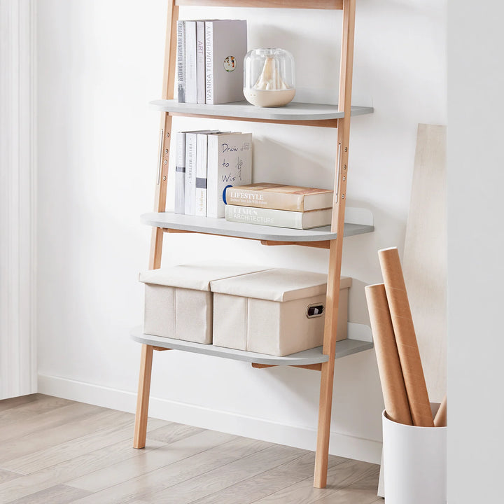 Stildfuld og elegant stigereol, lysegrå, D39 x B65 x H169 cm
