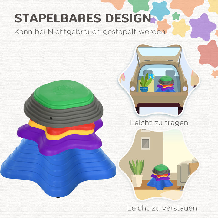 Zonekiz trappestenssæt til børn fra 3 år, 5 sten, skridsikker, op til 80 kg, søstjernedesign