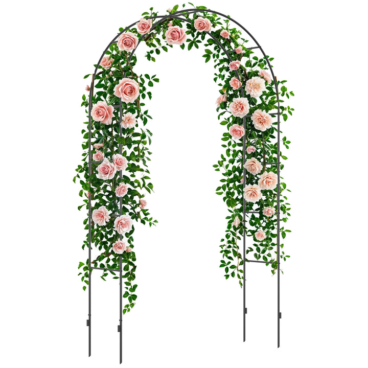 Havebue, rosenbue, espalier, metalrosenbue, sort, 1,40 x 0,40 x 2,40 m