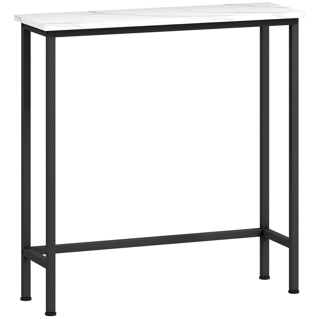 Konsolbord, entrebord med justerbare fodpuder, anti-tip beskyttelse, 75 x 24 x 76 cm, til små rum, sort
