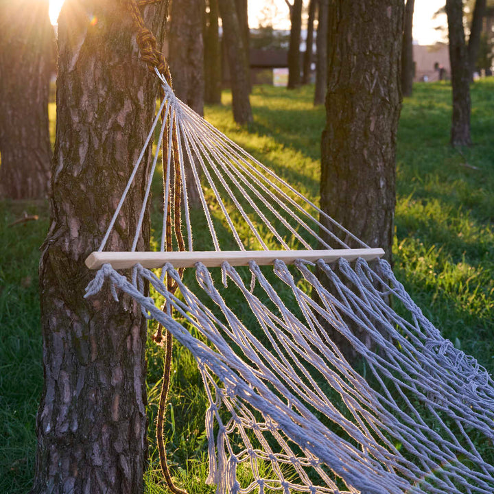 Havehængekøje boho mesh kvast 200cm grå