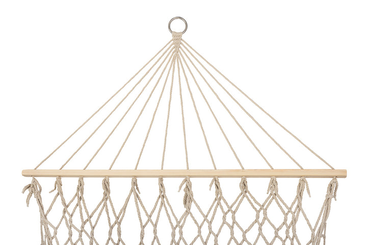 Havehængekøje boho mesh kvast 200cm ecru