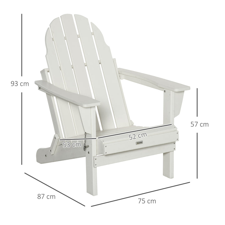 Havestol, klapstol, ergonomisk design, vejrbestandig, plastik, hvid, 75 x 87 x 93 cm