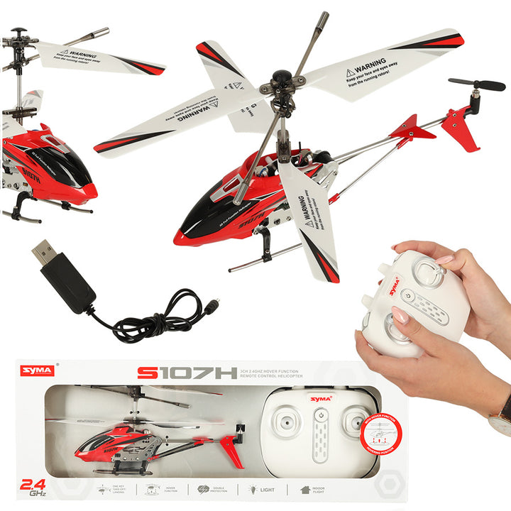 SYMA S107H 2.4GHz RTF RC helikopter rød