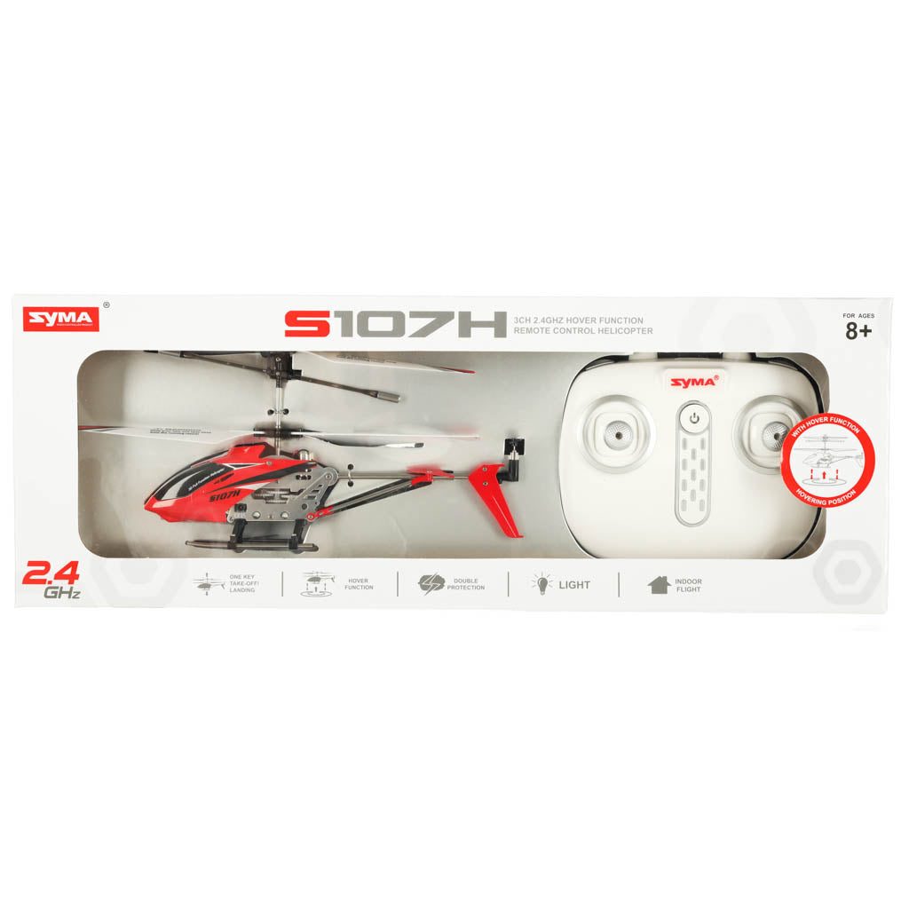 SYMA S107H 2.4GHz RTF RC helikopter rød
