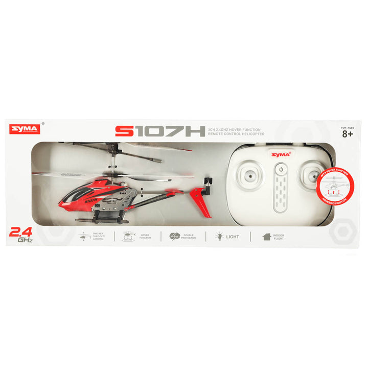 SYMA S107H 2.4GHz RTF RC helikopter rød
