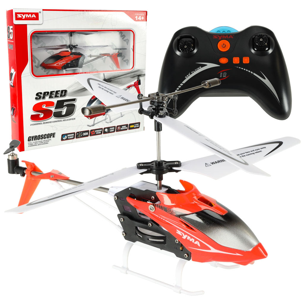 SYMA S5 3CH RC helikopter rød