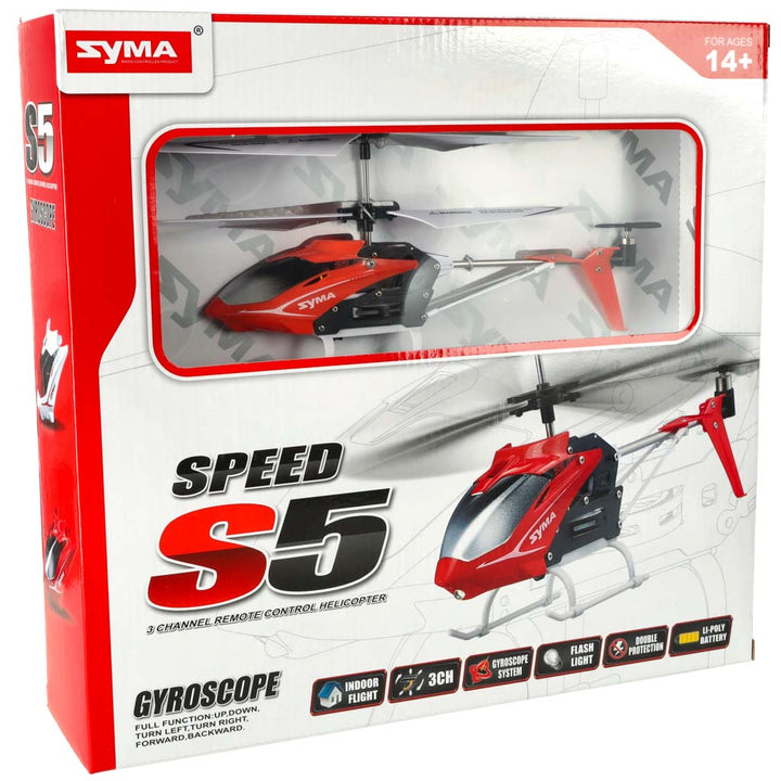 SYMA S5 3CH RC helikopter rød
