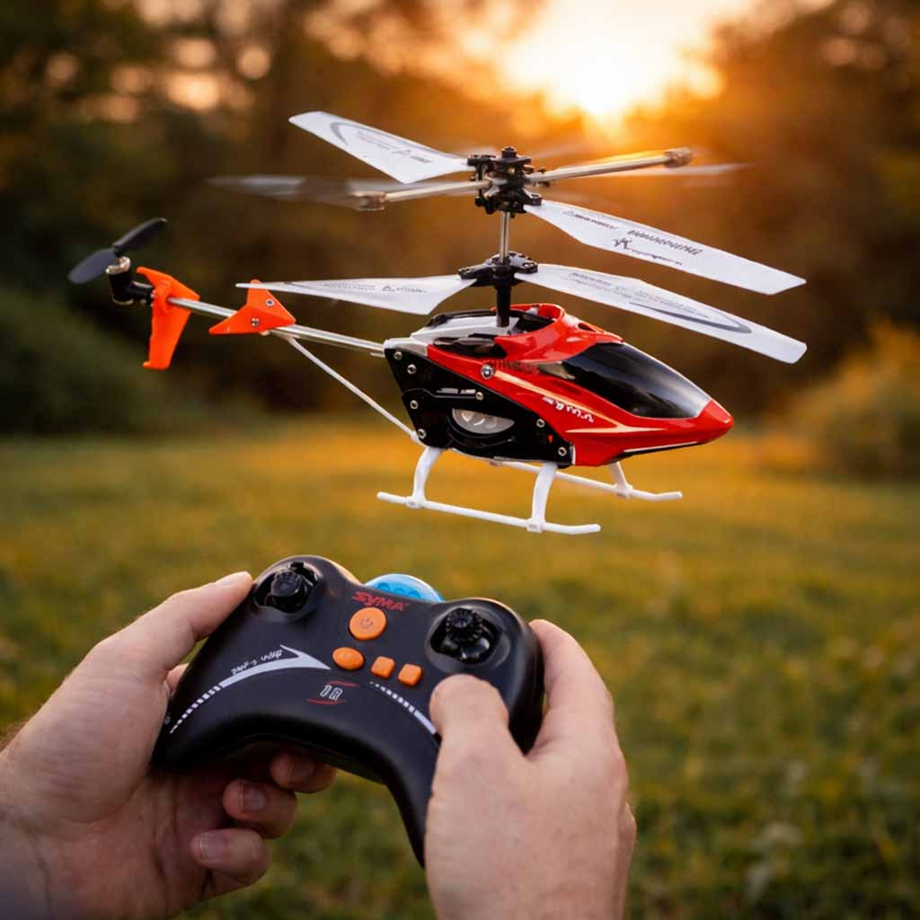SYMA S5 3CH RC helikopter rød