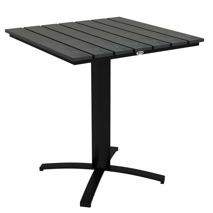 Havebord, til 4 personer, trælook, aluminiumsramme, 70 x 70 x 76 cm, grå