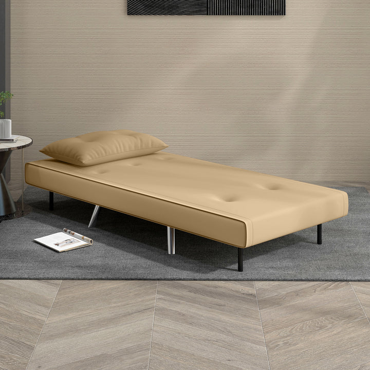 Lænestol med lænefunktion, knapsyninger, linnedlook, 77 cm x 88 cm x 83 cm, brun