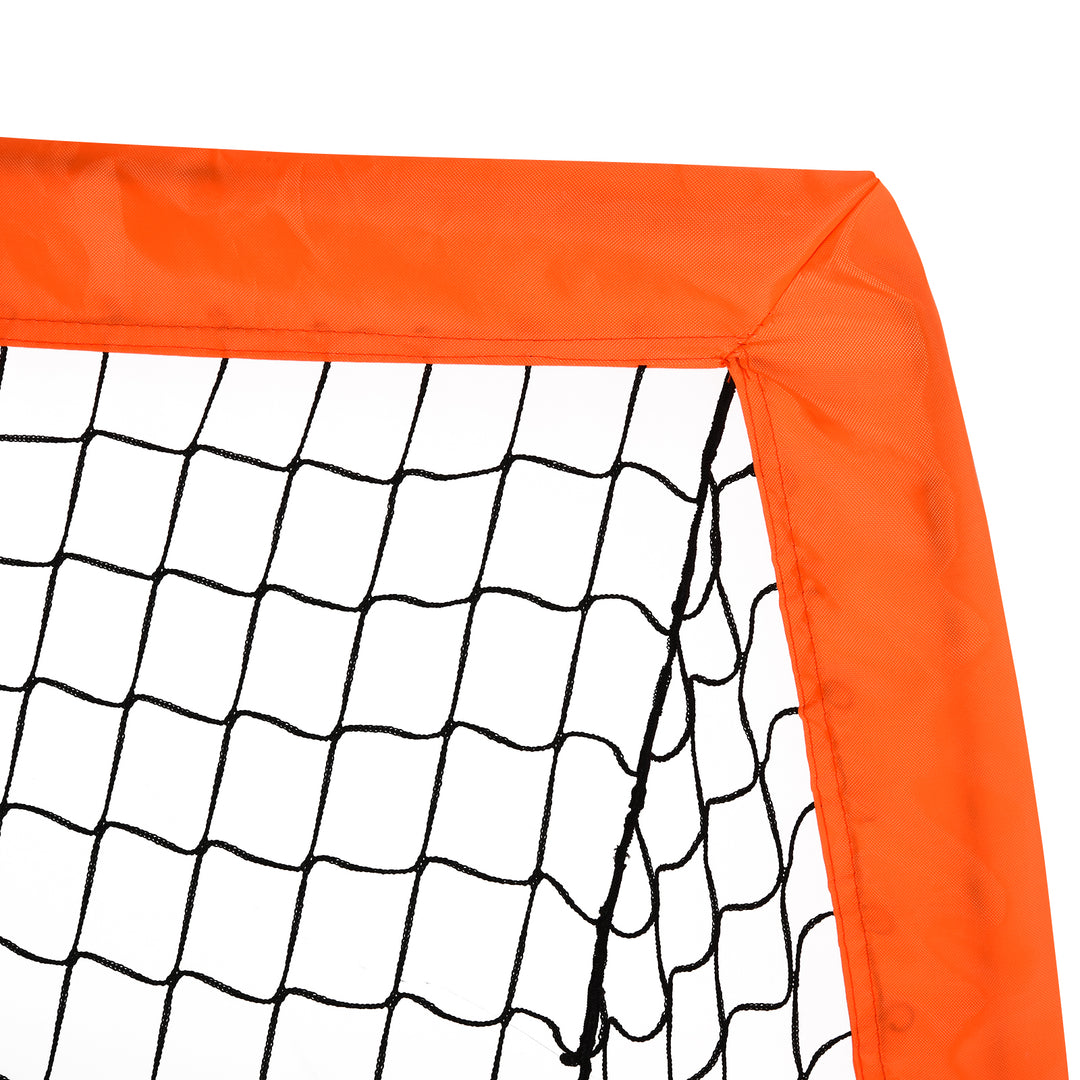 Fodboldmålsæt, letvægts, nem samling, bæretaske, stålrør, 183x90x90 cm, orange