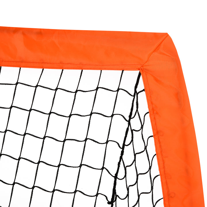 Fodboldmålsæt, letvægts, nem samling, bæretaske, stålrør, 183x90x90 cm, orange
