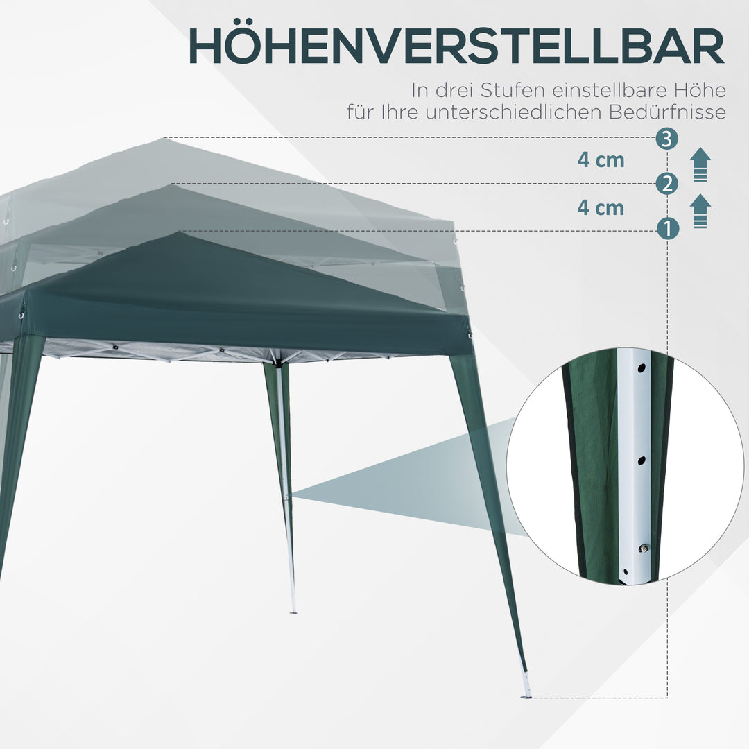 Foldbart pavillontelt 2,4x2,4m pavillontelt med uv-beskyttelse, festtelt inklusive bæretaske til have, balkon, stålgrøn