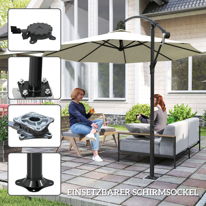 Paraplystativ, parasolfod, jordholder til parasoller, fast installation, metal, mørkegrå