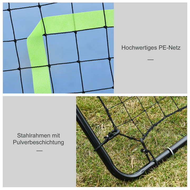 Rebounder til fodbold reboundervæg bærbar med slagzone reboundnet kickback reboundvæg reboundvæg til baseball basketball fodboldmål til børn og unge træning 75x126cm, sort