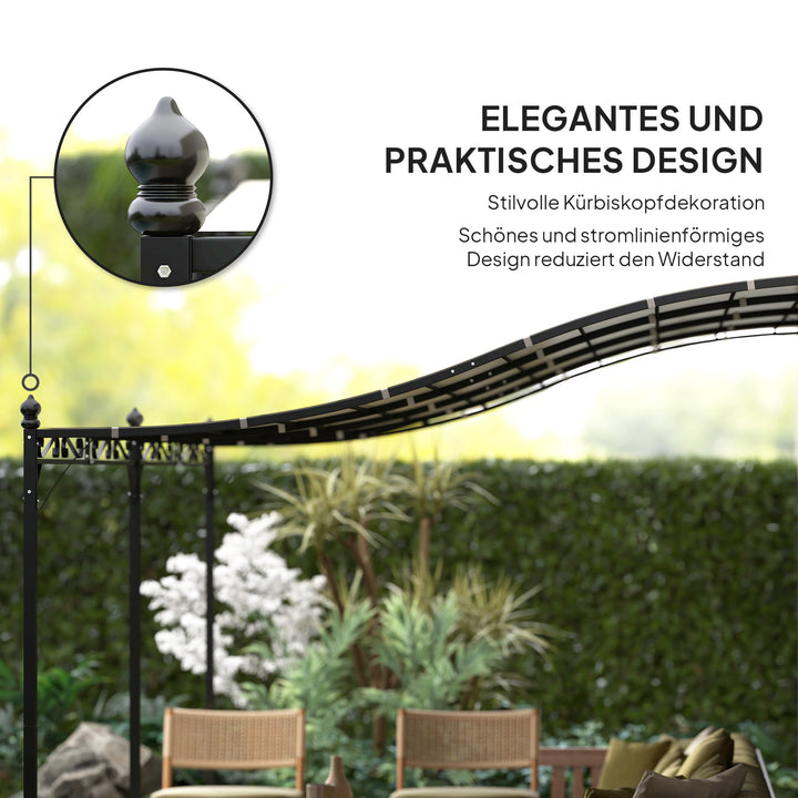 3 X 5 m pergola, fleksibelt havetag med vandtæt presenning og metalramme, skygge, cremehvid