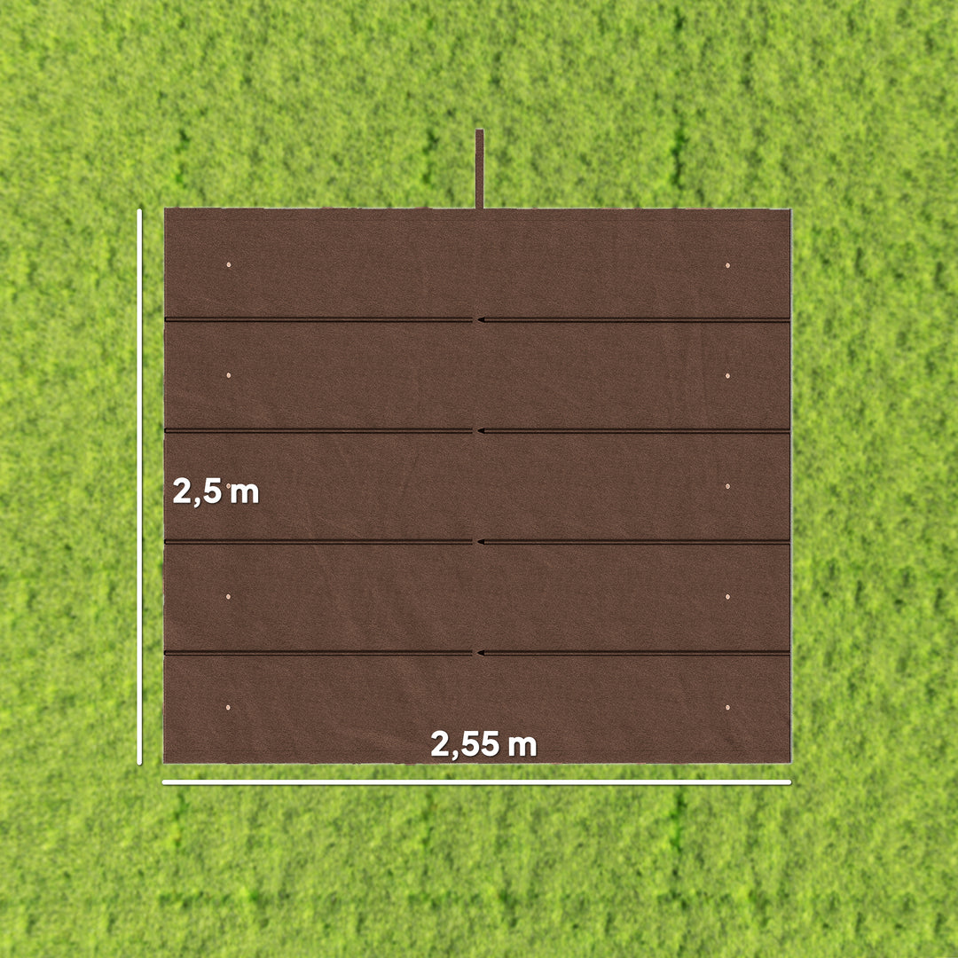 Udskiftningstag til 3 x 3 m pergola, udtrækkeligt, med drænhuller til regnvand, vejrbestandigt, polyester, 250 x 255 cm Kaffe