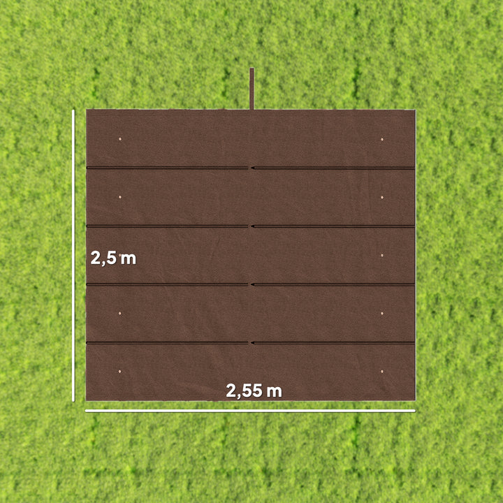 Udskiftningstag til 3 x 3 m pergola, udtrækkeligt, med drænhuller til regnvand, vejrbestandigt, polyester, 250 x 255 cm Kaffe