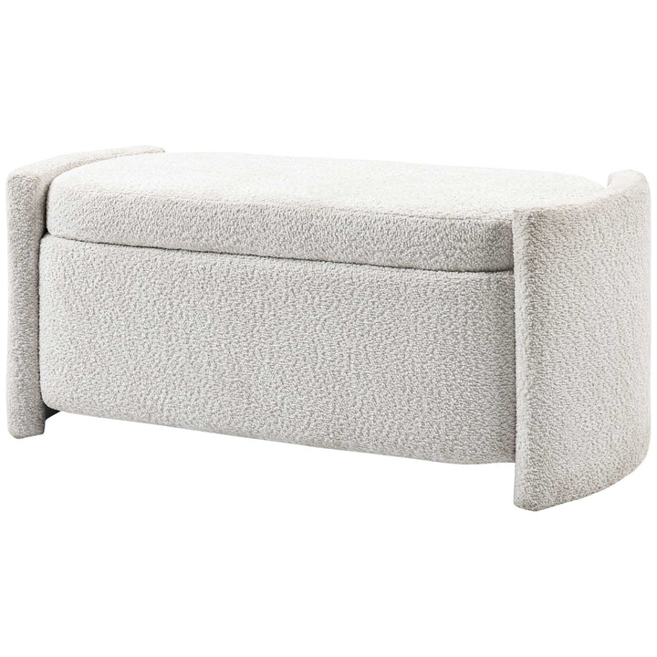 Polstret opbevaringsbænk med skobænk, 105 cm x 44 cm x 45,5 cm, creme/beige