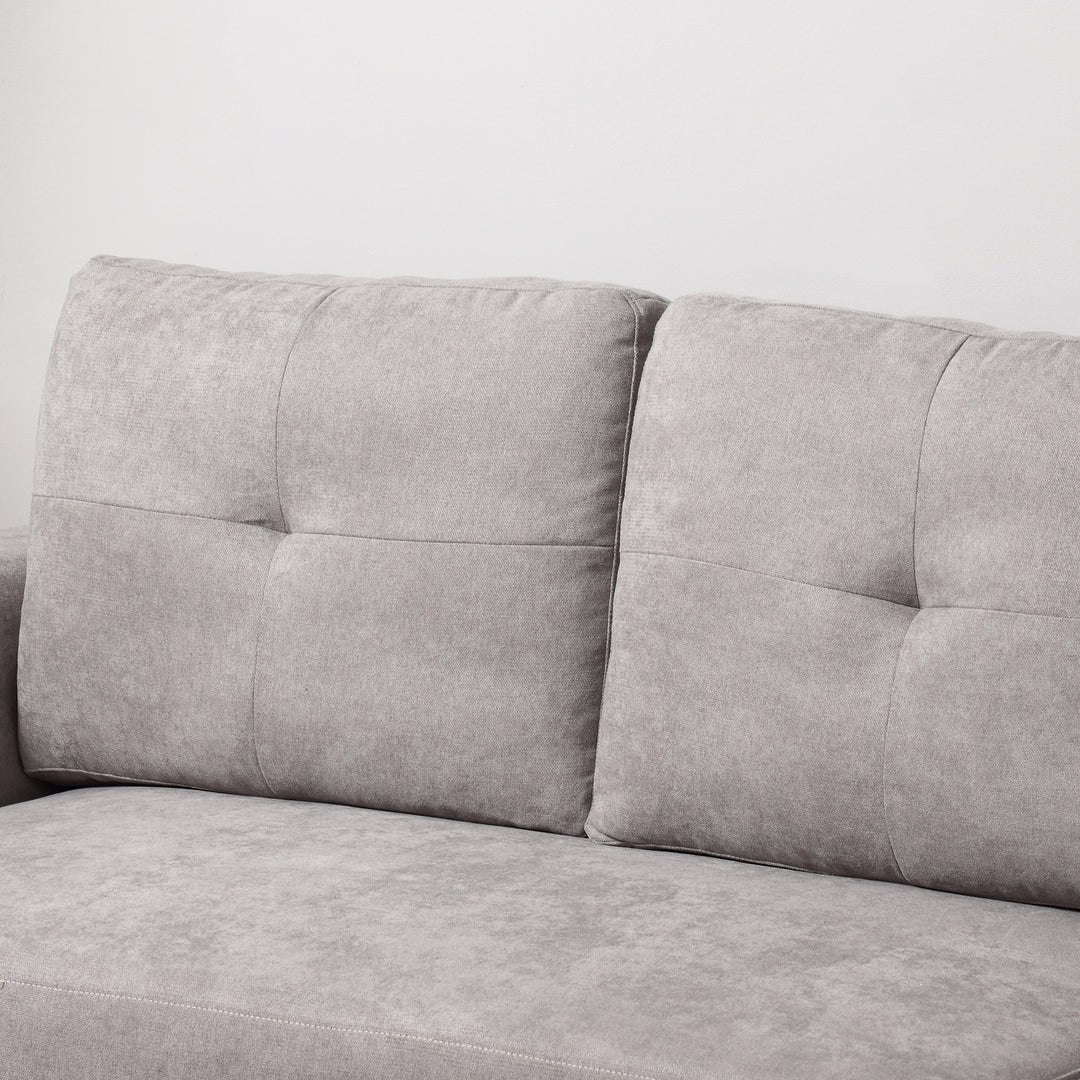 3-personers sofa med sengefunktion, sovesofa med chaiselong, polstret sofa, grå