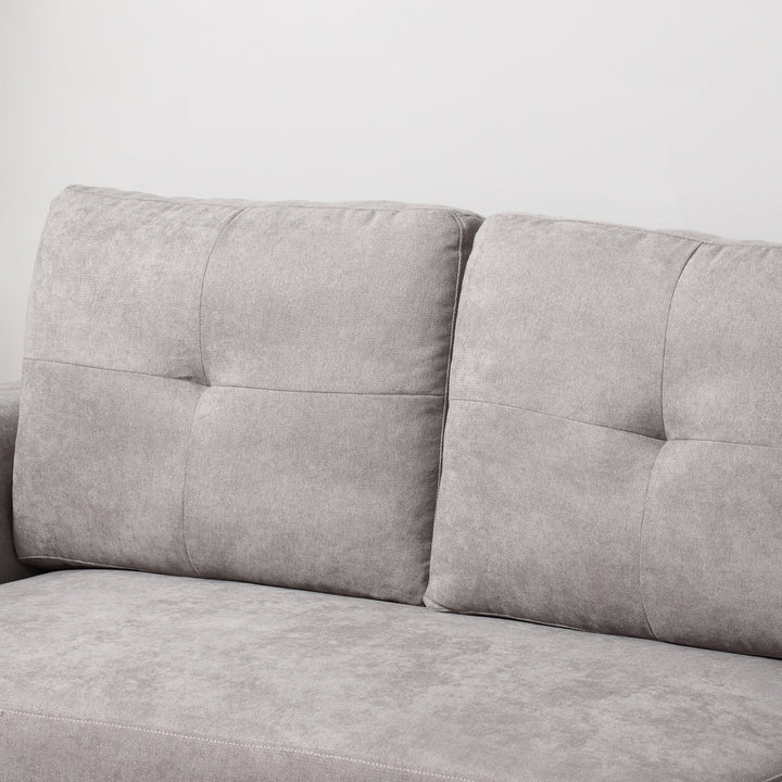 3-personers sofa med sengefunktion, sovesofa med chaiselong, polstret sofa, grå