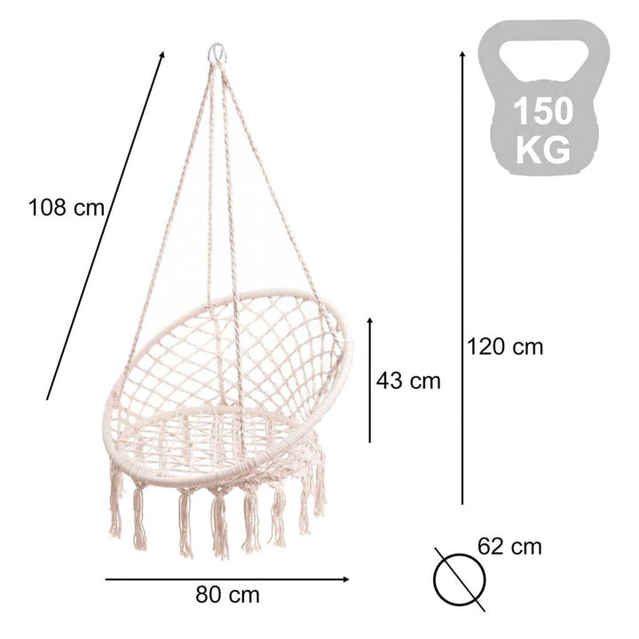 Gyngestol storkerede med ryglæn, ecru, 80 cm