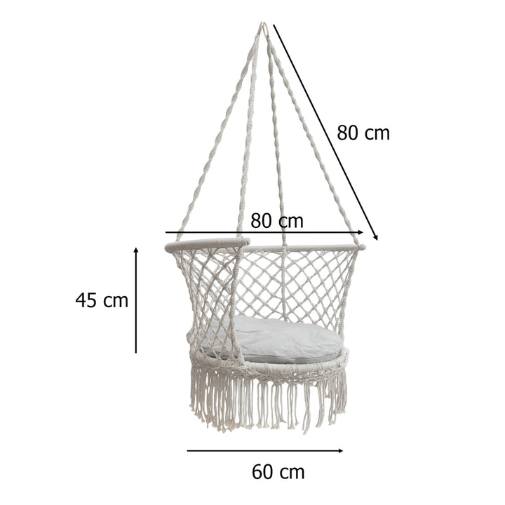 Havegynge storke rede med ryglæn grå 80 cm 150 kg