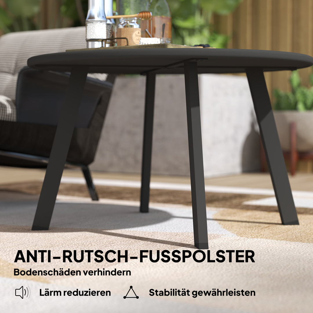 Sidebord, balkonbord af metal, rundt sofabord, vejrbestandigt havebord, Ø70 x 42H cm, mørkegrå