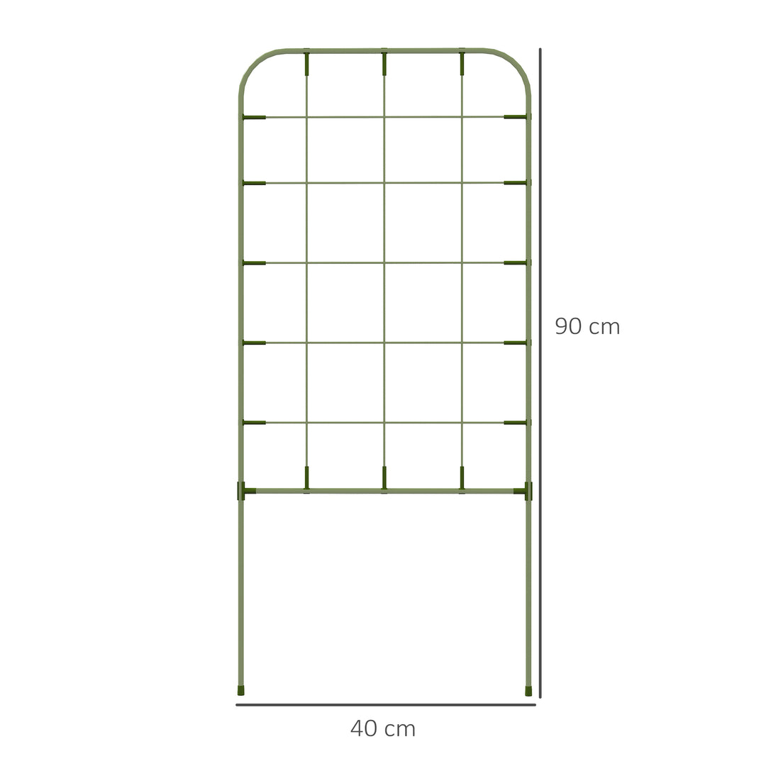 Espaliersæt, 6 metalespalierer til klatreplanter, stål, 40 x 90 cm, grøn