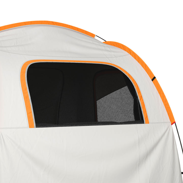 Biltelt campingtelt, 3 døre, vejrbestandigt, 239 cm x 210 cm x 210 cm, orange + grå