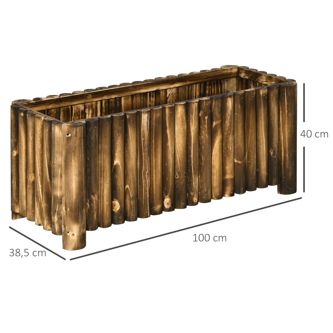 Højbedplanter urtebed grøntsagsbed blomsterkasse, grantræ 100x38,5x40 cm