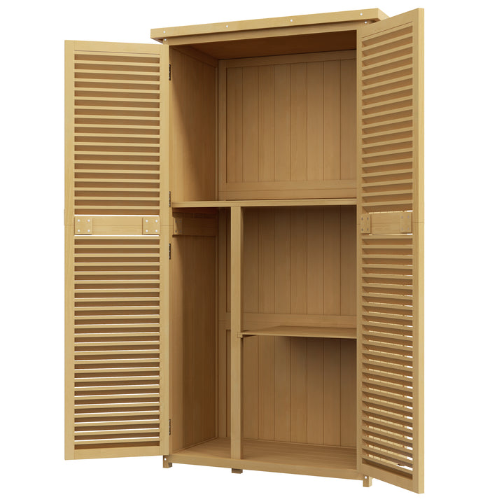 Vejrbestandig havekommode, 2 låger med lås, fyrretræ, 87l x 46,5b x 160h cm, lysegul