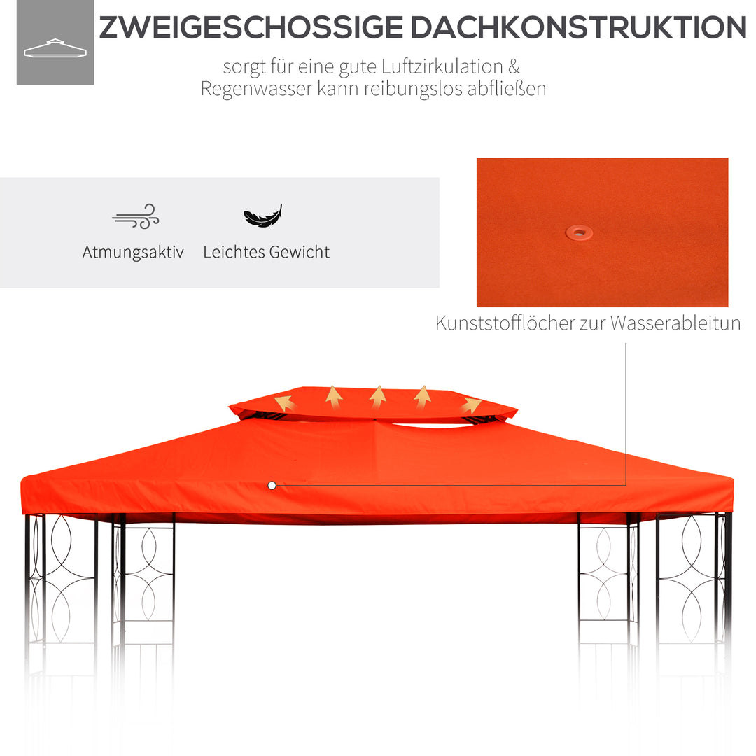 Udskiftningstag til havepavilloner 3x4m polyester kaffe