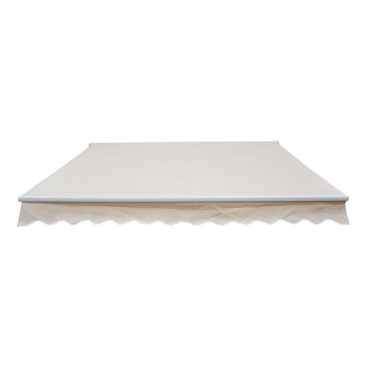Markise med leddelt arm, justerbar klemme, terrassemarkise, 4,5 x 3 m solbeskyttelse med håndsving, balkonmarkise, beige