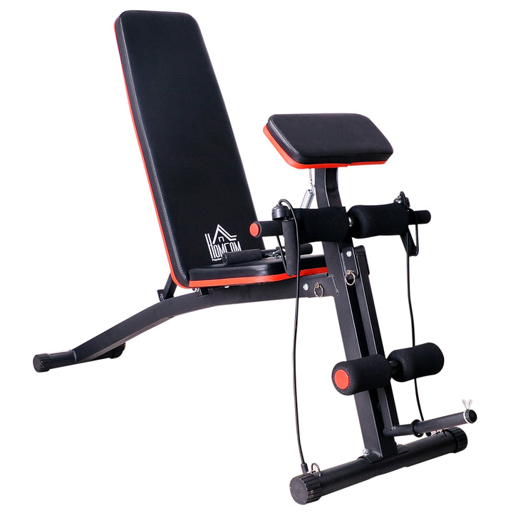 Multifunktionel vægtbænk multigym med fjederbooster træningsbænk vægt op til 120 kg sort 54 x 160 x 106 cm