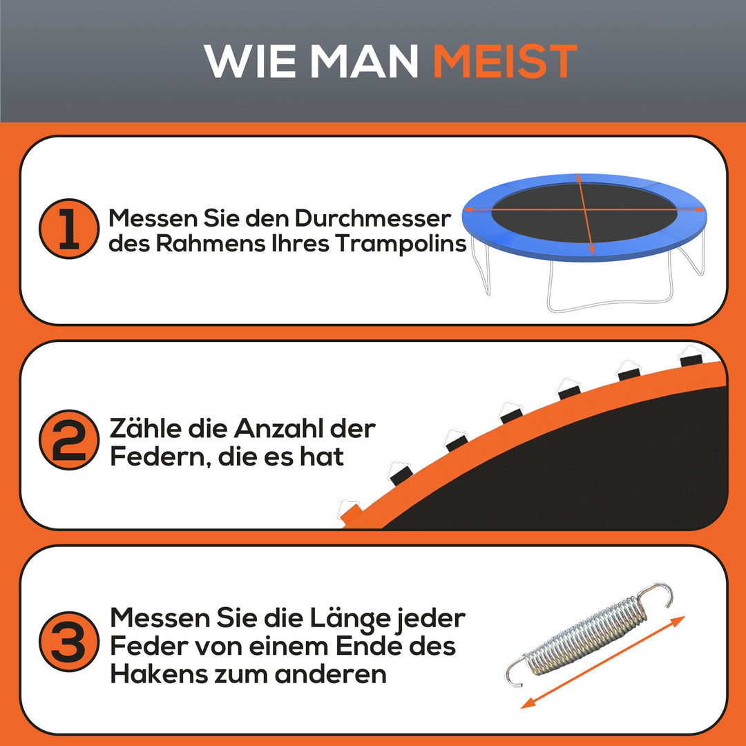 Trampolinmåtte, rund hoppeflade, polypropylen, orange