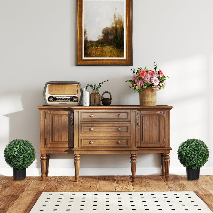 Kunstig buksbomplante, kugleformet, 52x40 cm, grøn