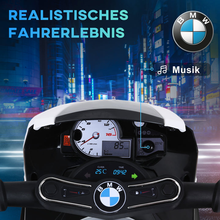 Elektrisk børnemotorcykel bmw s1000rr elmotorcykel med musik, forlygter, børns elmotorcykel til børn fra 18-36 måneder sort