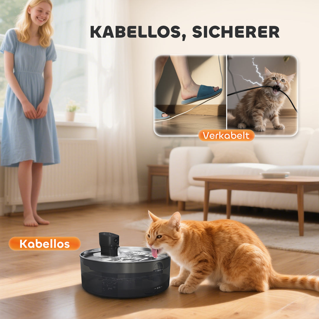 Kattefontæne 7l drikkefontæne til katte med stille pumpe led aktivt kulfilter rustfrit stål 30,6 x 30,6 x 17,2 cm