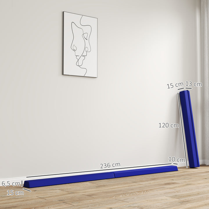 236 cm foldbar balancebom til unge 80 kg blå