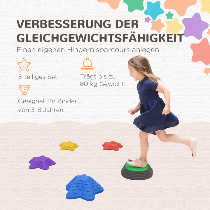 Zonekiz trappestenssæt til børn fra 3 år, 5 sten, skridsikker, op til 80 kg, søstjernedesign